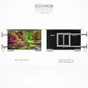 Android smart outdoor TV on a very stable side wall mount made of stainless steel.