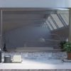 Beautiful brushed stainless steel framed mirror TV.