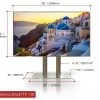 Overall dimensions of out very big cinema smart TV including its floor stand.