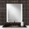 Thin bathroom mirror smart TV with integrated LED light.